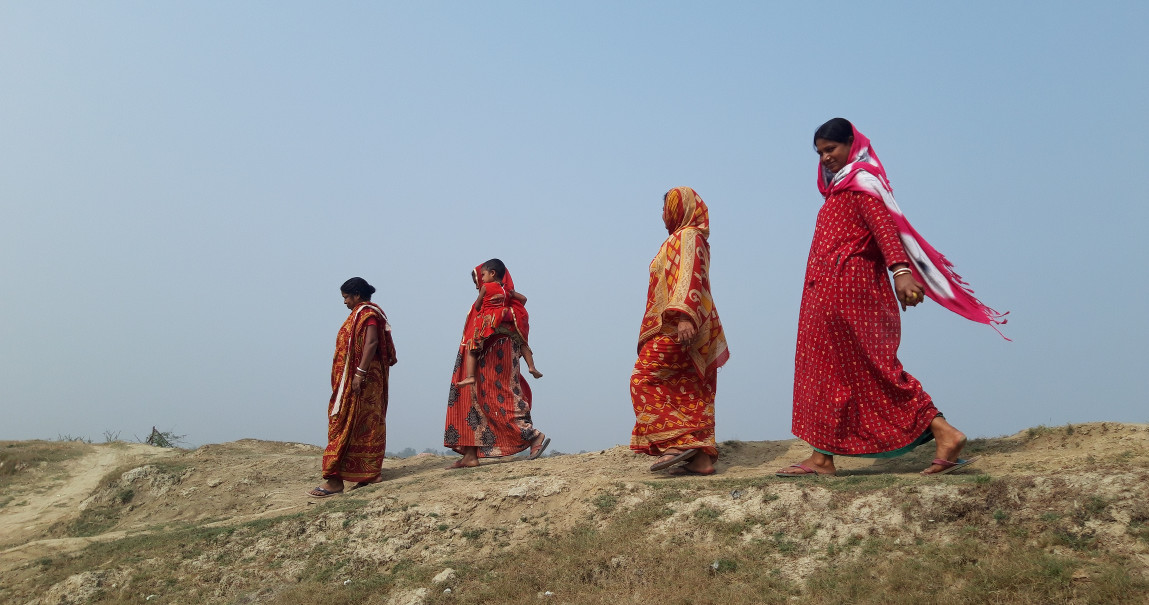 Women during a tiger attack